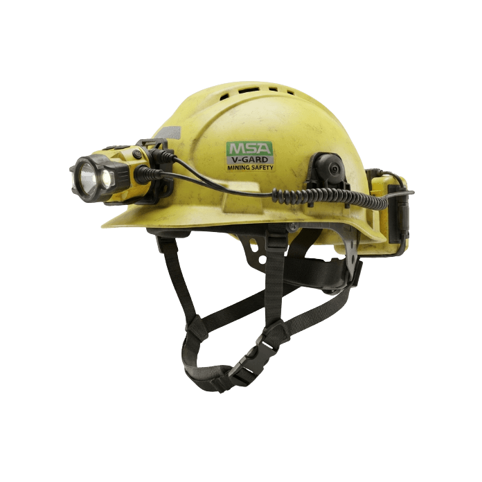 Casco de seguridad minero con lámpara LED