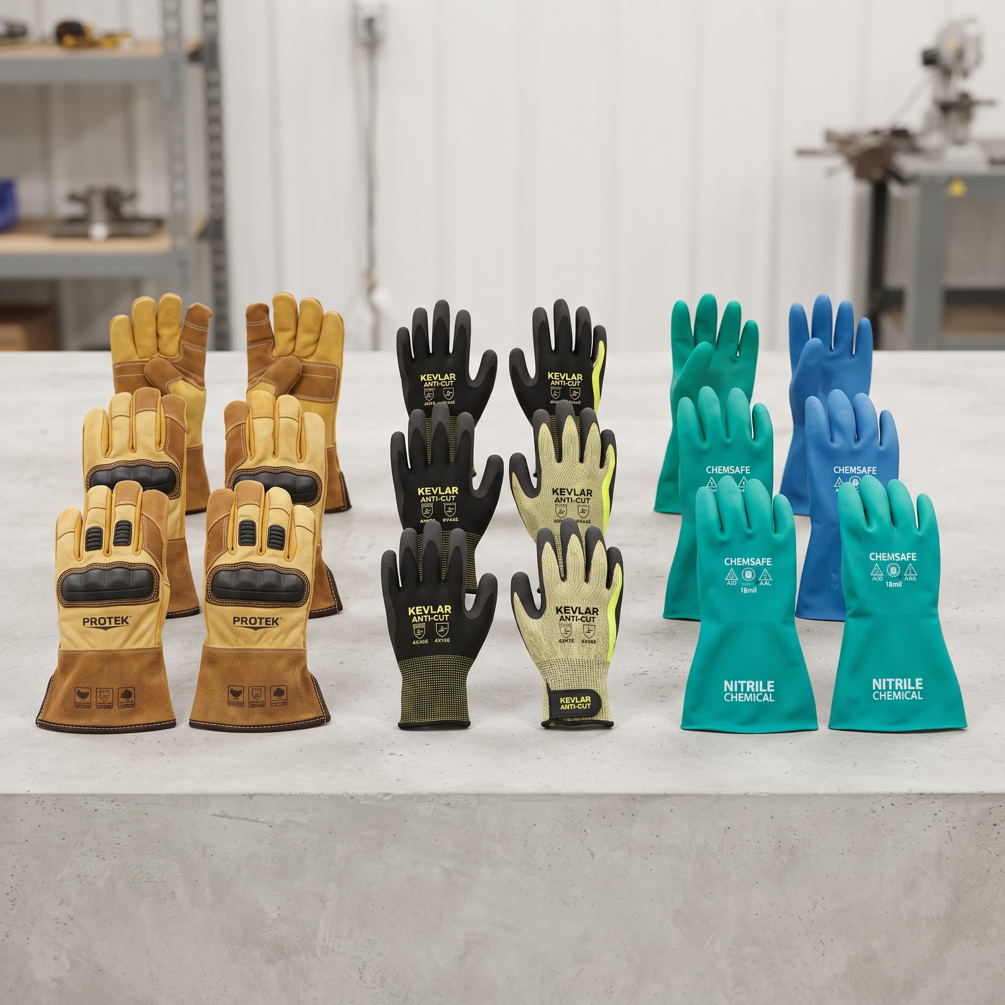 Guantes de Seguridad de Cuero Reforzado